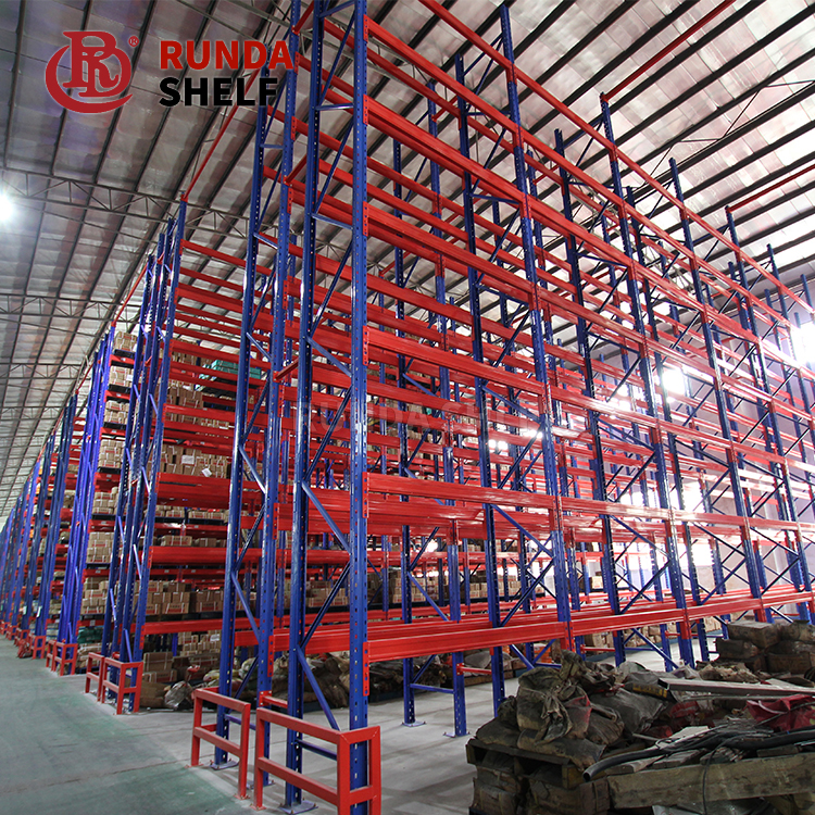 Heavy-Duty Steel 5 Layer Selective Pallet Racks for Warehouse Tire Storage Racking System with Support Bar for Pallet Management