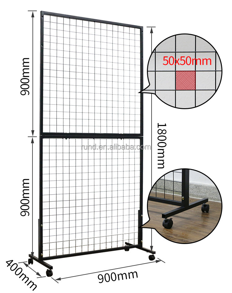 Gridwall Panel Display Stand Heavy Movable Floorstanding Grid Wall Panels Retail Display Rack