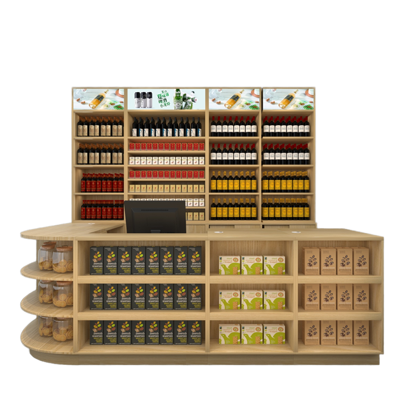 High-Density Single-Sided Supermarket Rack with Light Duty Checkout Counter Convenient Design for Convenience Stores