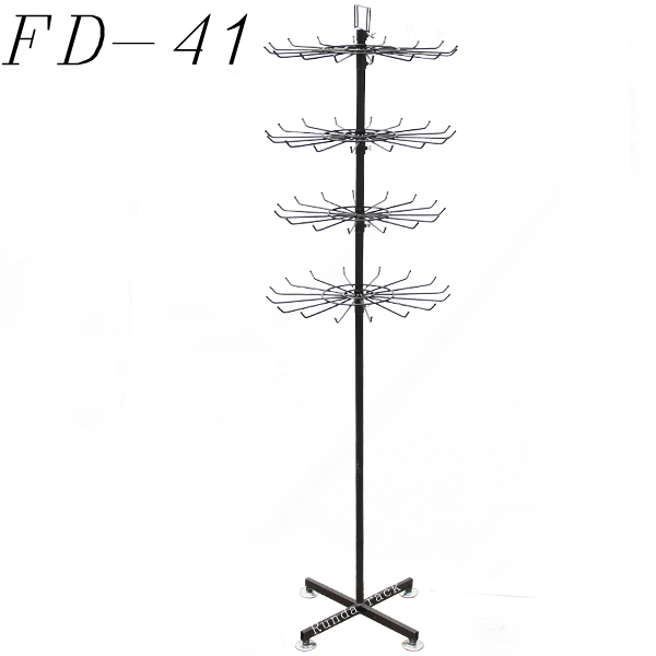 Single-Sided Light Duty Metal/Steel Jewelry Display Shelf Rotating Floor Stand for Body Piercing and Supermarket Rack Use