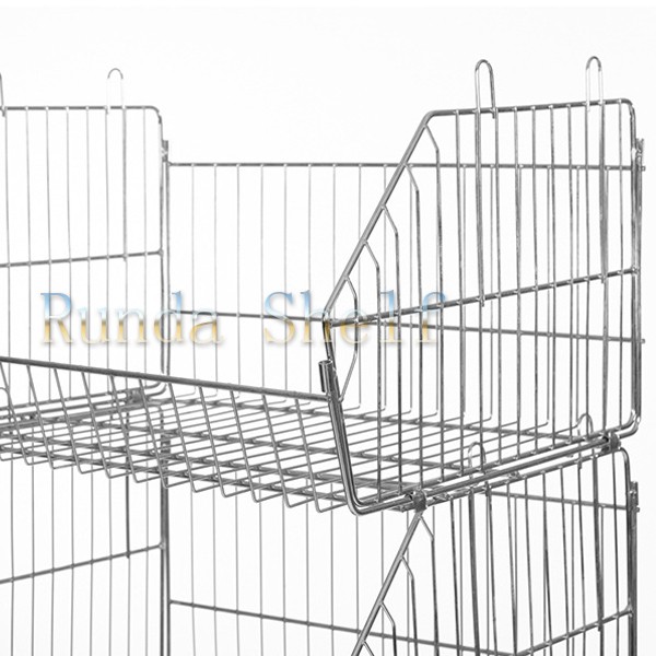 Single Sided Metal Snack Display Rack with Wire Basket Stand Store Grid Shelf for Effective Promotion Tables