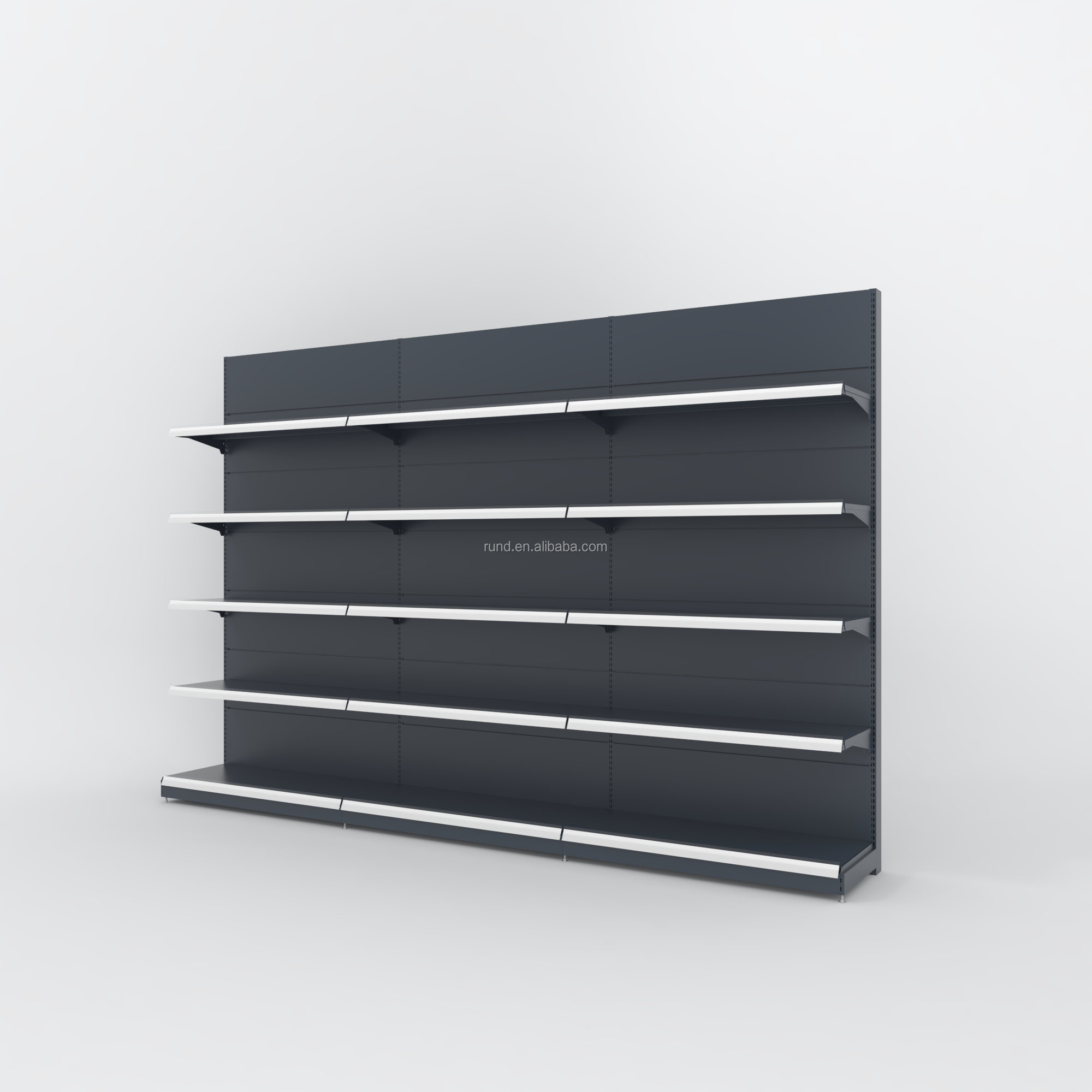 RD 36# Heavy Double-Sided Q235B Steel Freestanding Rack Superstores Supermarkets' Grain Oil Shelf High-Strength Display