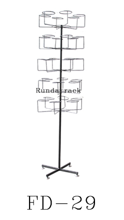 Single-Sided Light Duty Metal/Steel Jewelry Display Shelf Rotating Floor Stand for Body Piercing and Supermarket Rack Use