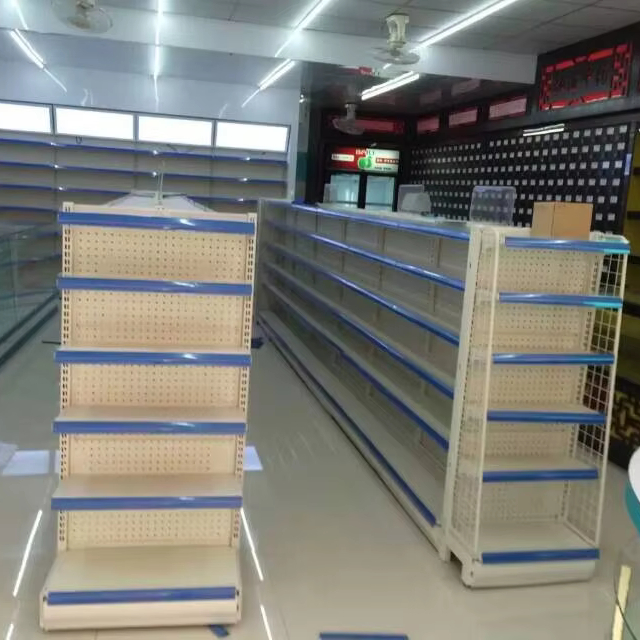Custom High Quality Steel Gondola Display Stand for Retail Store Fashion Efficient Storage with Pegboard Back Panel