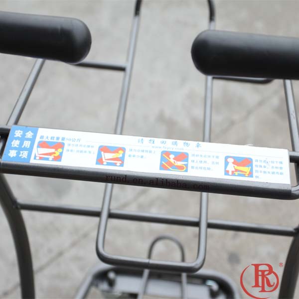 Convenience Store & Supermarket Dual-Layer Shopping Cart with Wheels Household Double-Tiered Trolley for Mall Shopping