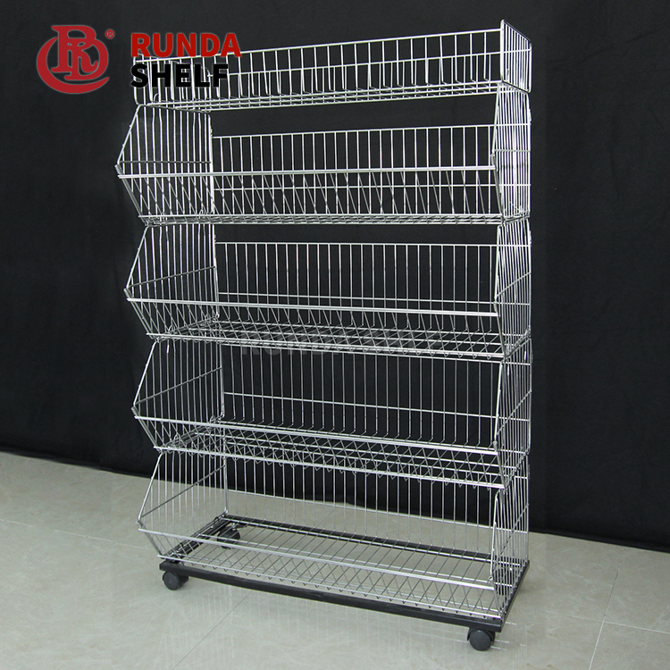 Wood Table Top Shelf Alloy Wheel Stands Metal Carpet Display Stand
