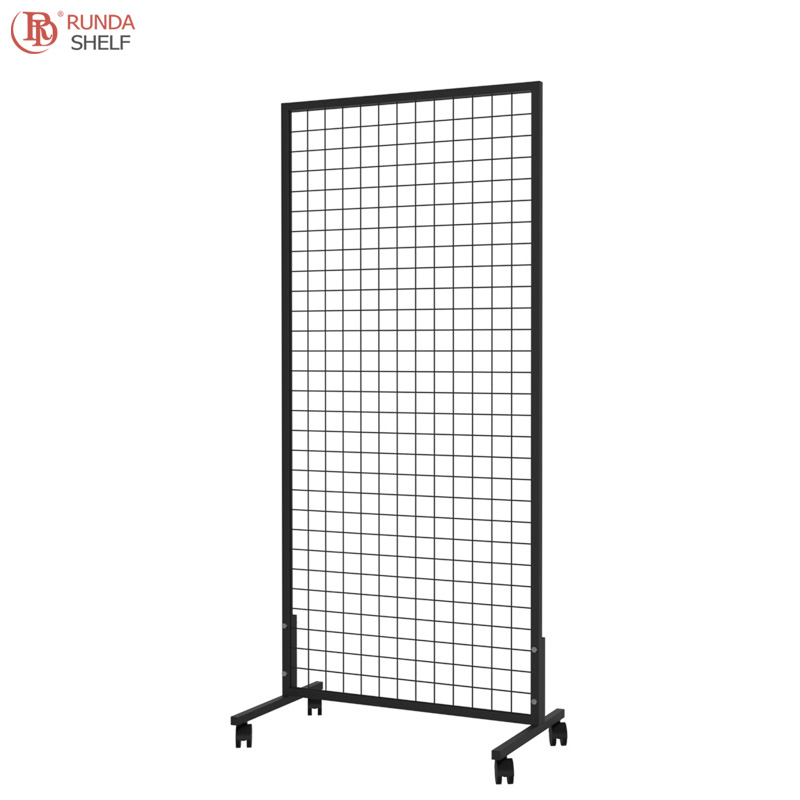 Gridwall Panel Display Stand Heavy Movable Floorstanding Grid Wall Panels Retail Display Rack