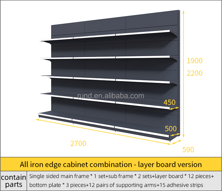 Wall adjacent Counter Shelving