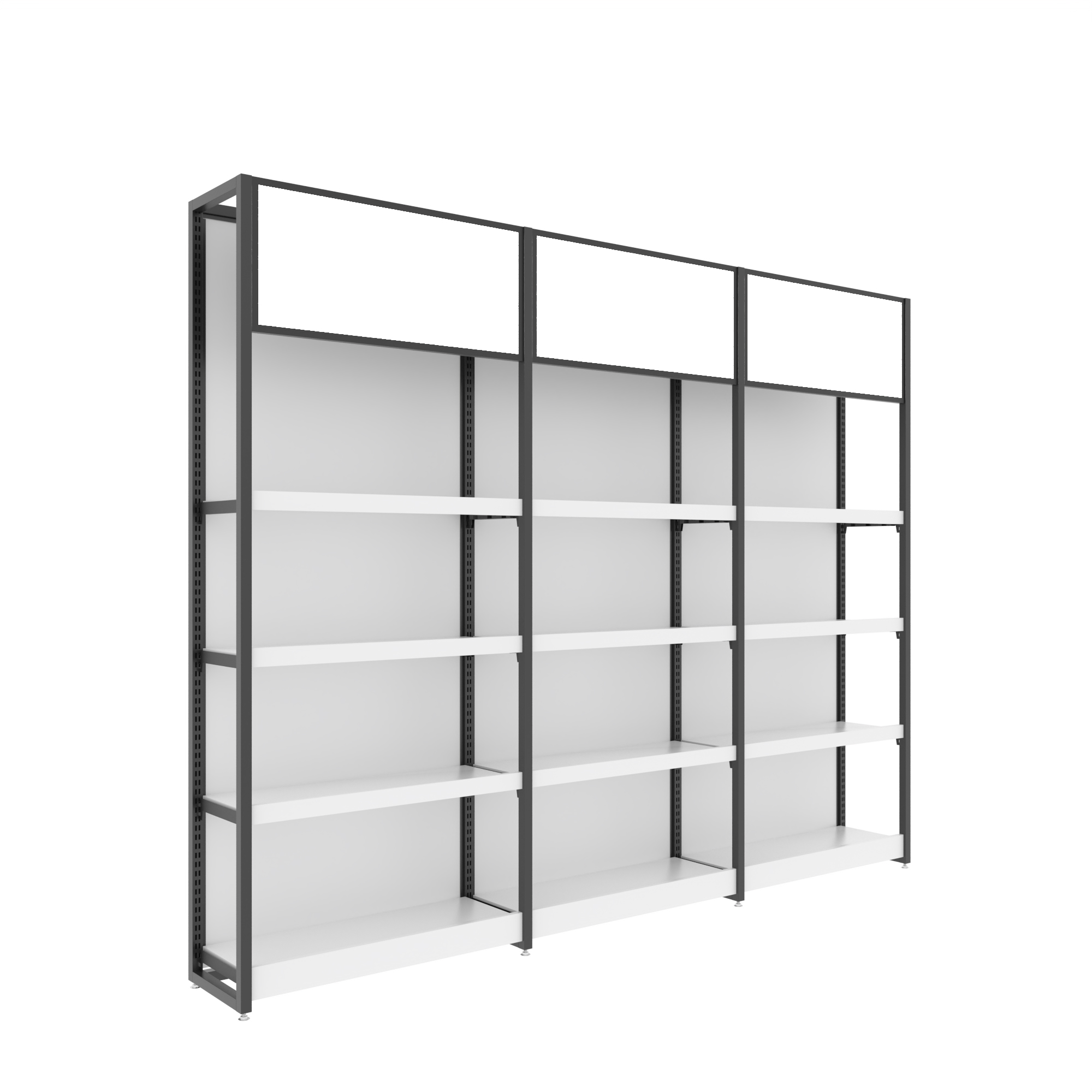 Double-Sided Supermarket Rack Light Duty Steel and Wood Display Shelves with Island Iron Combined for Optimal Visibility
