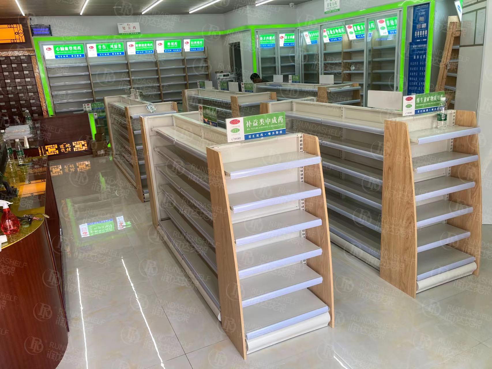 Custom High Quality Steel Gondola Display Stand for Retail Store Fashion Efficient Storage with Pegboard Back Panel