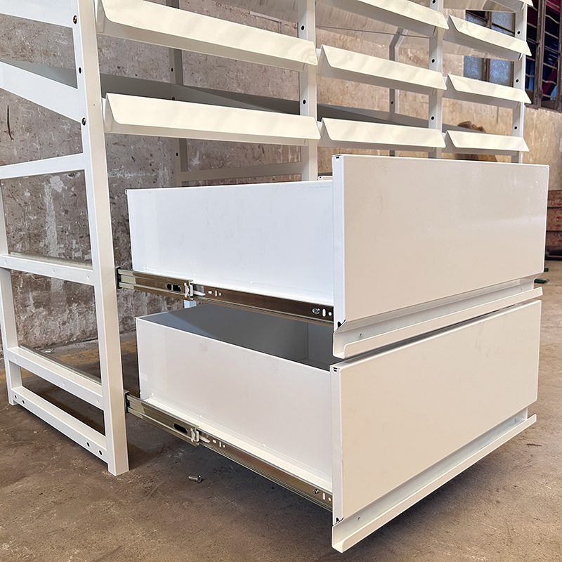 Custom Modern Medical Store Display Counter Design Circular Wooden Pharmacy Shelves for Retail Shop Supermarket Rack