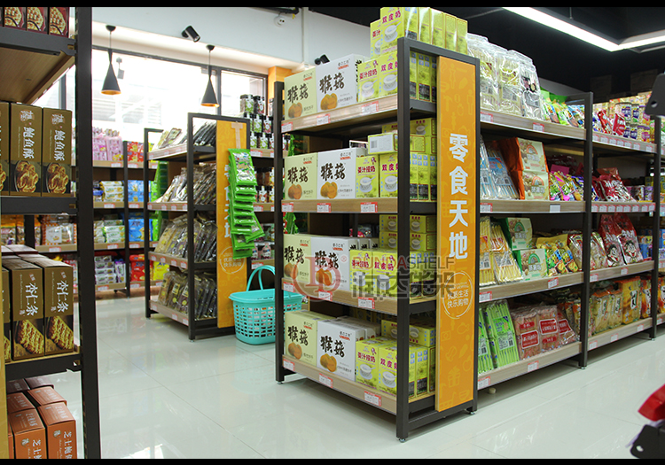 Steel Light Duty Single-Sided Supermarket Gondola Shelving Racks