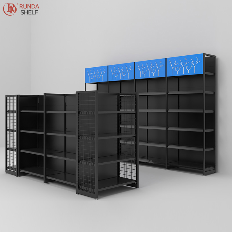 Single Side Mesh Shelf Stable High-end Large Capacity New Four-column Landing Steel Display Stand 40# From Runda Shelf