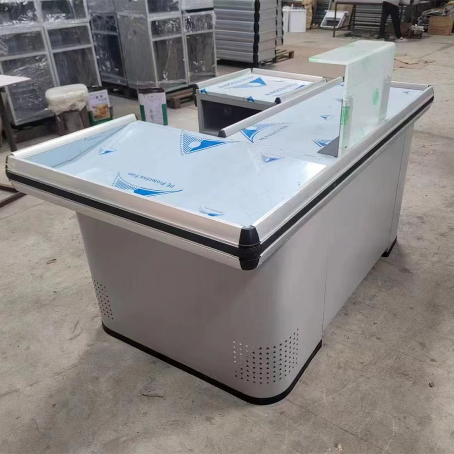 Retail Checkout Cash Register Counter with Showcase Front for Supermarket & Reception Desk Hookah Cabinet & Cashier Counter