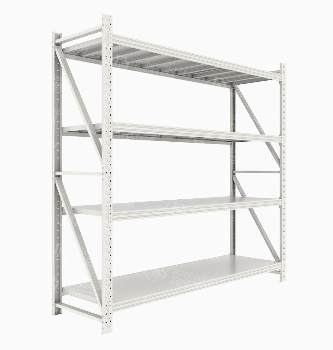 Factory's Heavy Duty 4-Layer Garage Stacking Shelf Steel Frame 300kg Capacity Corrosion Protection