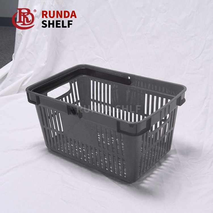 50L PP Plastic Shopping Basket for Supermarket and Shopping Mall Use