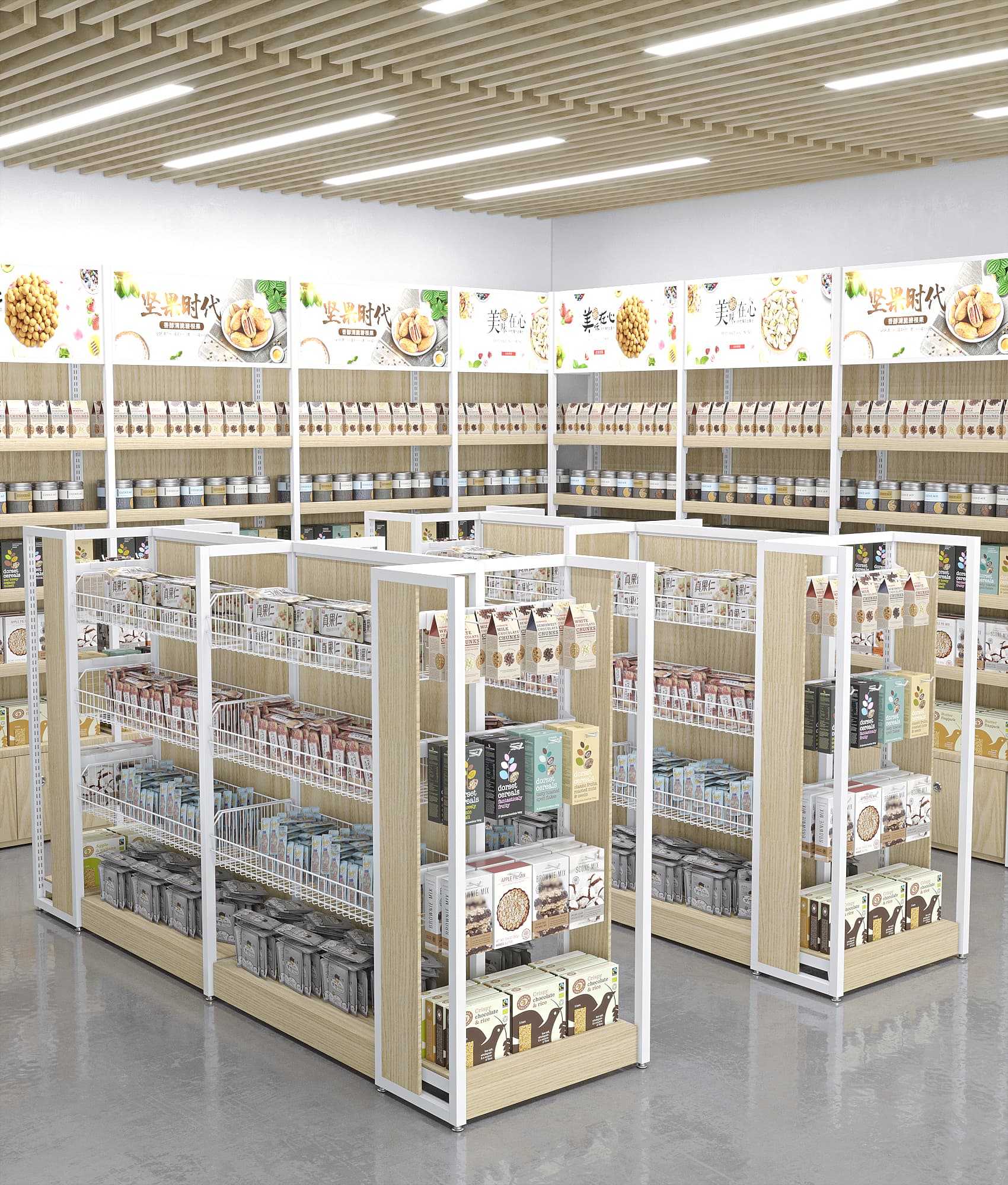 Best Double-Sided Supermarket Rack Adjustable Display Shelf Systems for Small Retail Stores