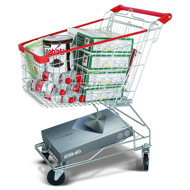 Asian Supermarket unFolding Shopping Trolleys Carts Stainless Steel and Plastic with PP Aluminium Steel Materials for Mall Use