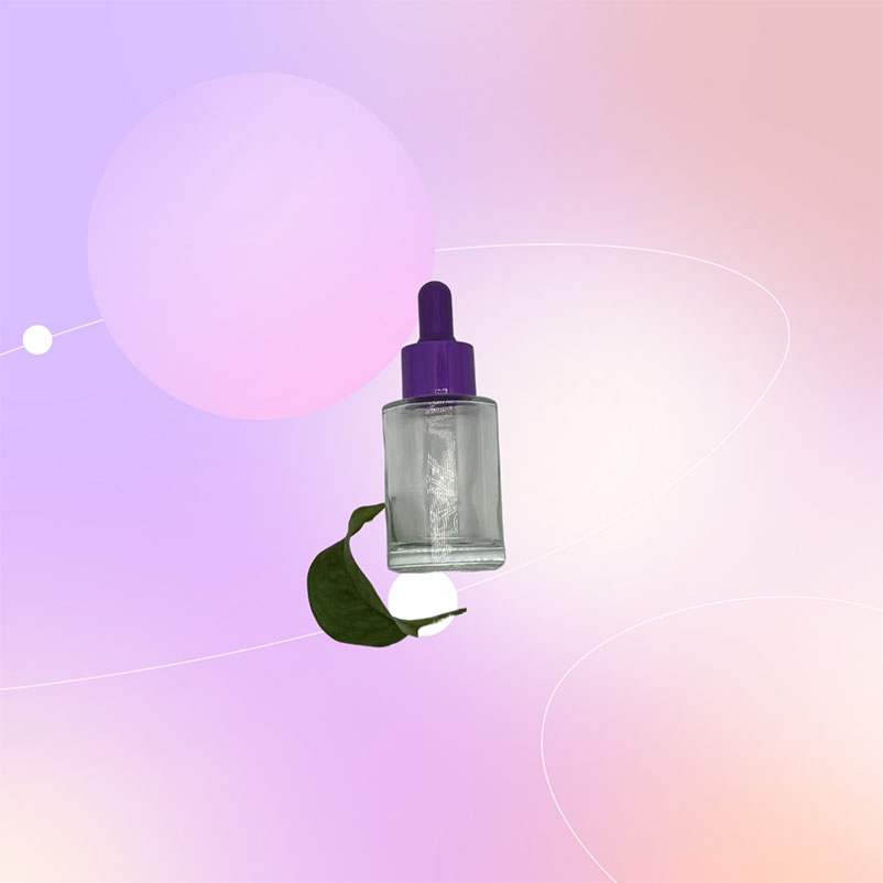 Glamorous Cosmetics 30ml Shiny Glass Essential Oil Dropper Vial with Vibrant Tips