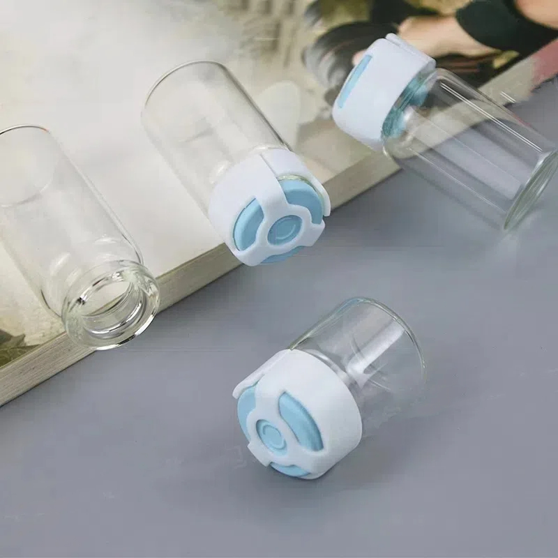 Empty Freeze-Dried Powder Glass Bottle 3/5/7/10/15/20/30ml Clear Glass Ampoule Bottles Serum Vials with Dispenser Tip Caps