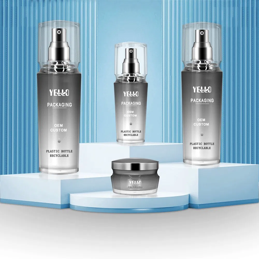 New Arrival Wholesale High-End Acrylic Cosmetic Jars Pump Sprayer Bottles Packaging Set for Serum Face Lotion Cream Toner Cleanser Skincare China Manufacturer