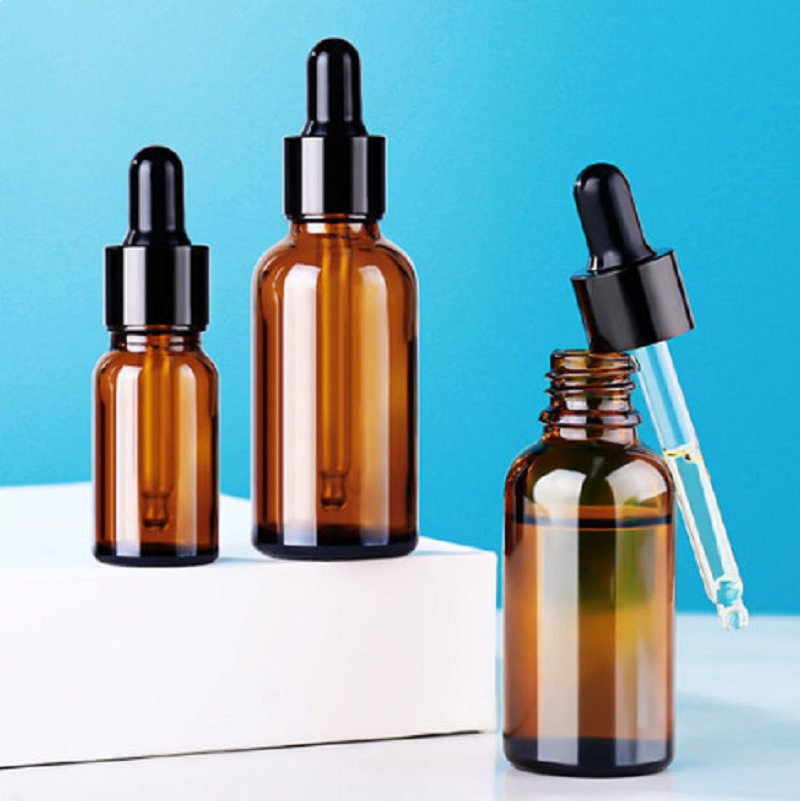 5ml 10ml 20ml 30ml 50ml Skincare Package Clear Amber Glass Serum Oil Dropper Bottle
