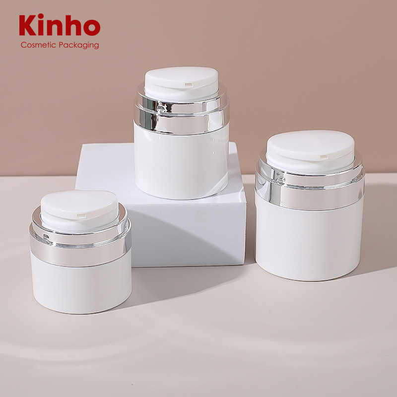 Luxury 15g 30g 50g 1oz Personal Care Cream Airless Jar Plastic Airless Bottle Jar Refillable Cosmetic Airless Pump Jar