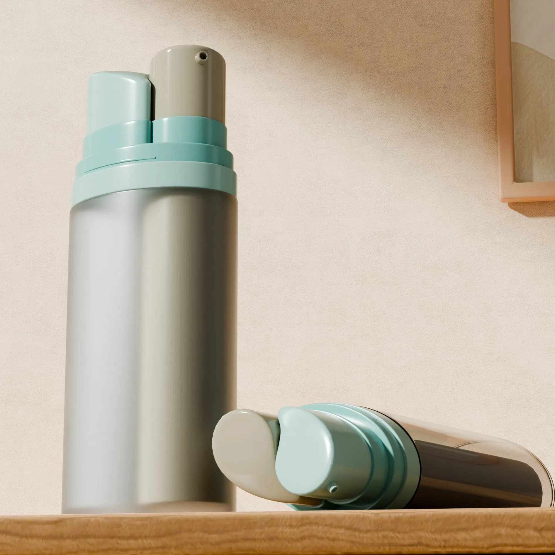 15 Ml Morning and Evening Cream Dual Compartment Lotion Pump Plastic Bottle