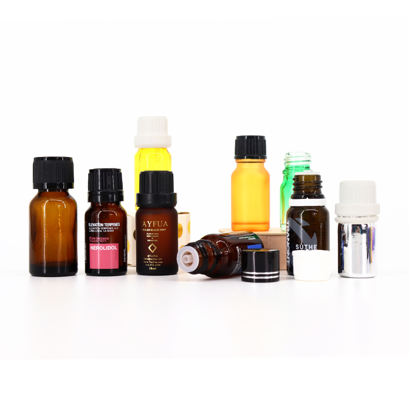 Glass Perfume Essential Oil Bottle Tamper Proof Screw Cap Stopper 5ml 10ml 15ml Cosmetic Glass Vial with Euro Dropper