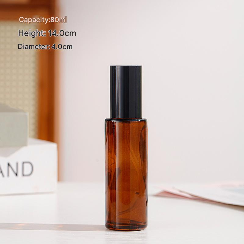 60ml 80ml 120ml Brown-Colored Spray-Painted Glass Pump Bottle Sponge Bottle for Cosmetics Small Sample Glass Bottles Empty Bottles