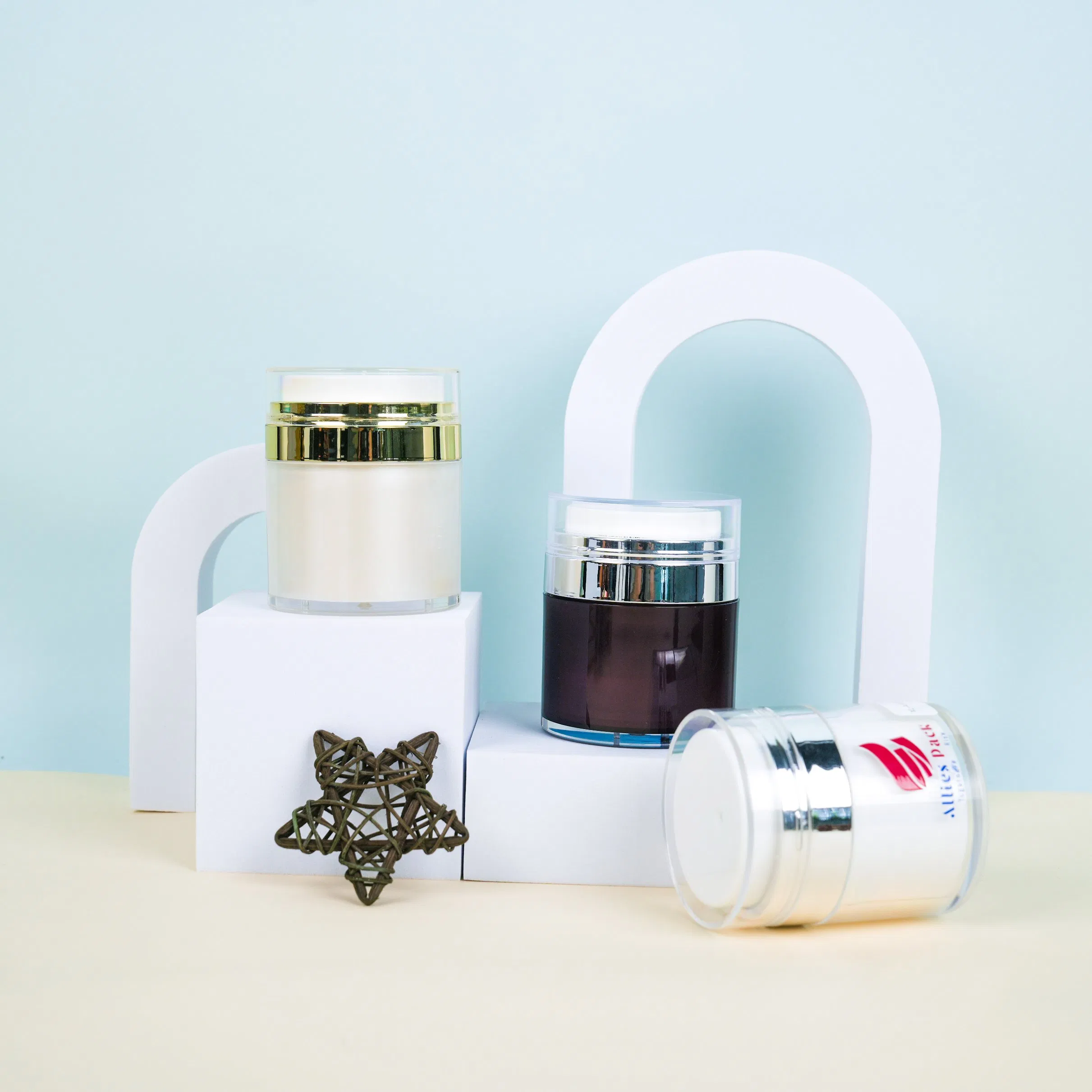 Popular Plastic Skincare Container Cream Airless Dispenser Pump Bottle Jar Eye Cream Jar