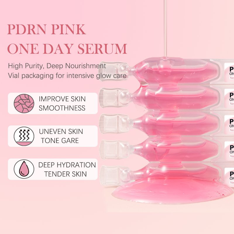 Pdrn Pink Single Use Serum Moisturizing Hydrating Niacinamide Collagen Peptides Korean Skincare One-Day Pdrn Pink Drop Ampoule