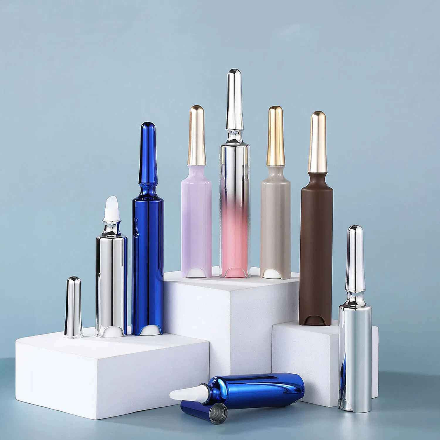 5ml/10ml Ampoule Vacuum Press Eye Cream Bottle Essence Dispensing Bottle Roll-on Bottle Eye Cream Roll-on Vials Replaceable Ampoules