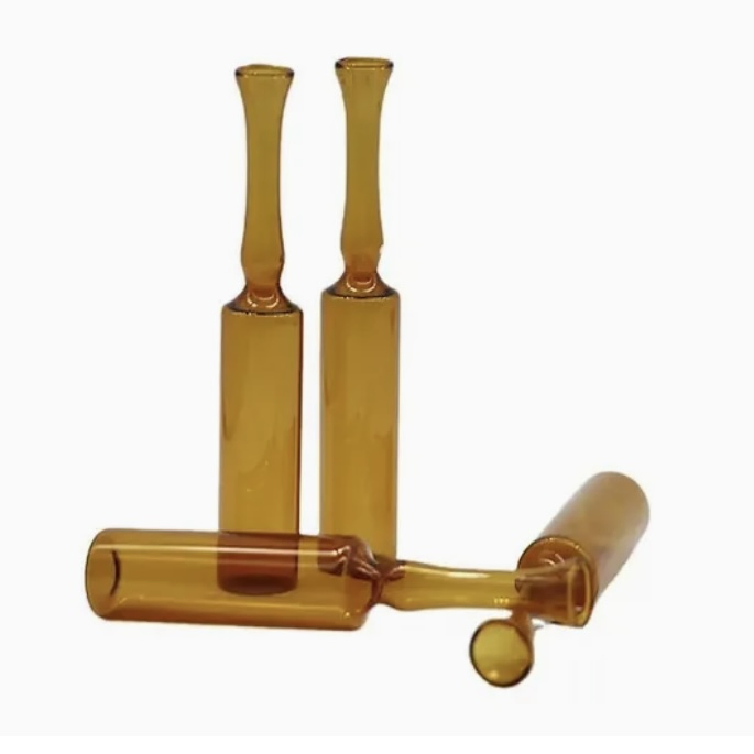 30ml Clear Amber Glass Skincare Oil Bottles Type D Ampoule with Easy Open End Screen Printing for Cosmetic Packaging