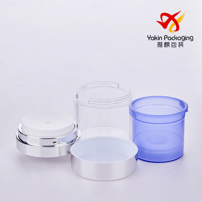 Luxury Eco Friendly Purple Gold 15g 30g 50g Replaceable Refillable Body Scrub Face Lotion Cream Airless Pump Bottle Jar