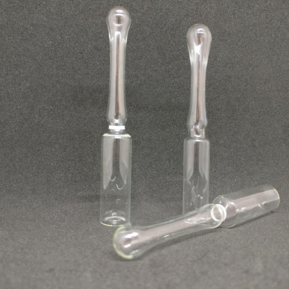 OEM Transparent Glass Ampoule 3ml 5ml 10ml Green Red Cap Wheat Head Skincare Packaging Mini Silicone Travel Cosmetic Bottle