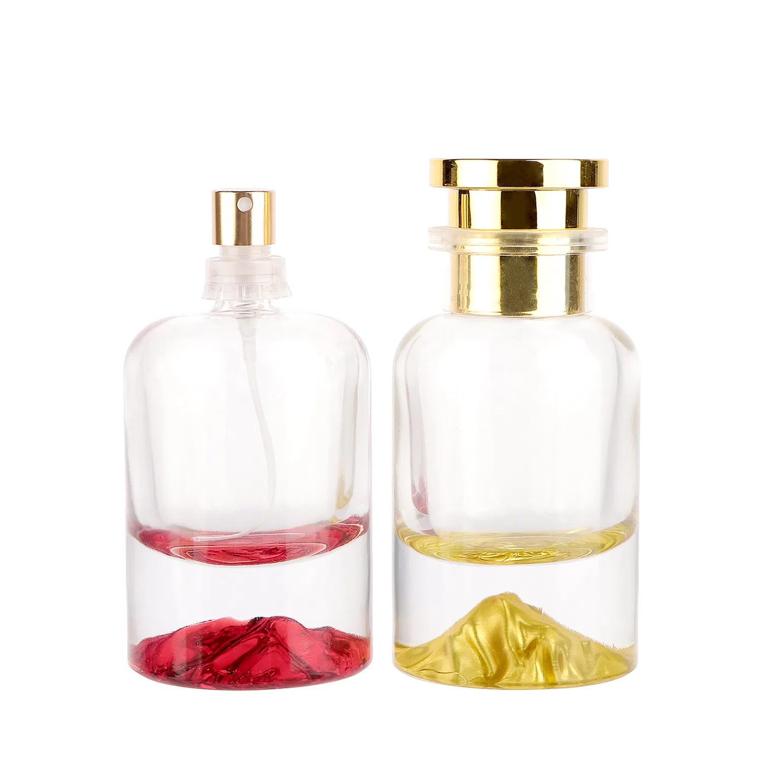 Wholesale 30ml 50ml 100ml Empty Luxury Flat Round Spray Fragrance Bottle Black Refillable Perfume Glass Bottle