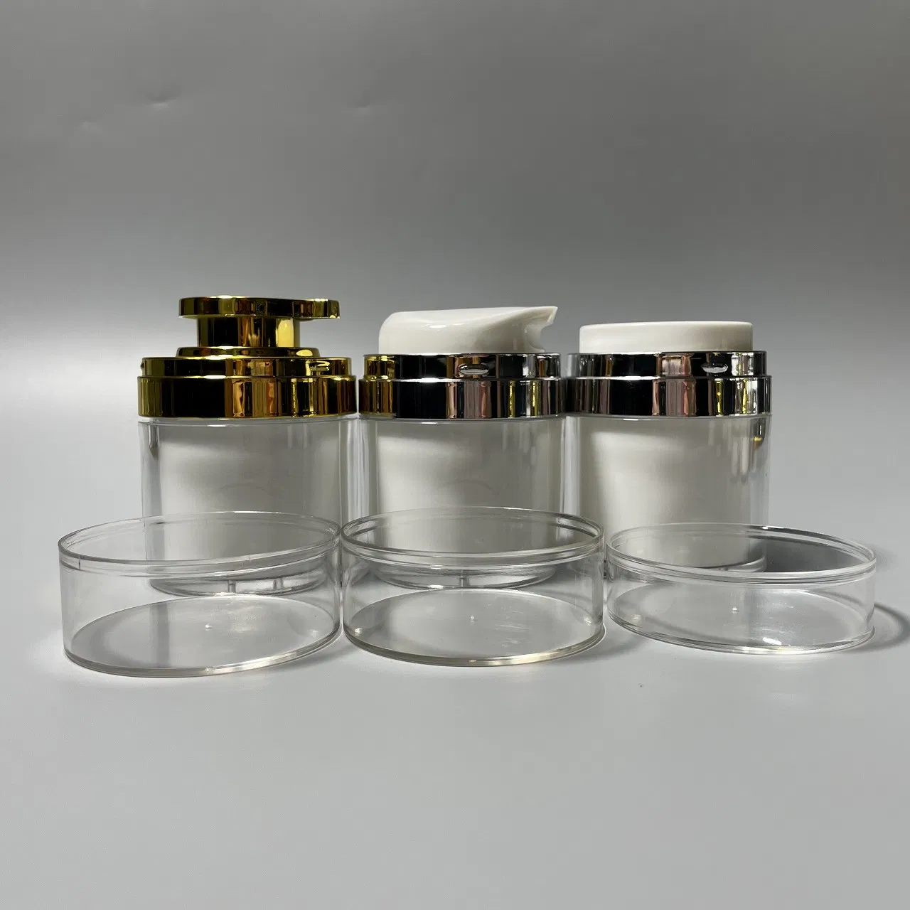 15g 30g 50g Golden Silver Shoulder Cosmetic Cream Acrylic Airless Pump Jar