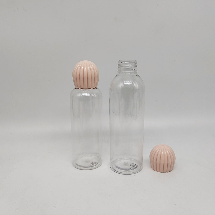 50ml 30ml Transparent Clear Custom Toner Lotion Pet Bottle Packaging Beauty Pink Cap