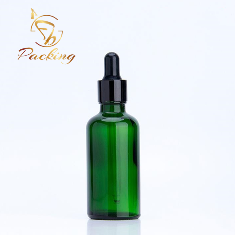 Green Glass Cosmetic Packaging Serum Oil Essential Oil Glass Dropper Bottle 30ml