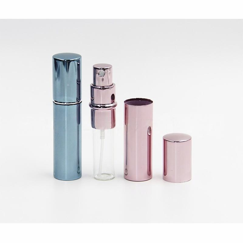 Empty Portable Perfume Cosmetic Glass Misting Spray Bottle Aluminium Perfume Atomizers