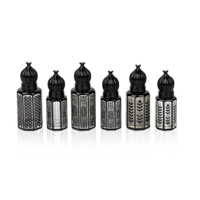 3ml 6ml 12ml Octagon Roll on Attar Glass Essential Oil Bottle for Perfume Oud Oil