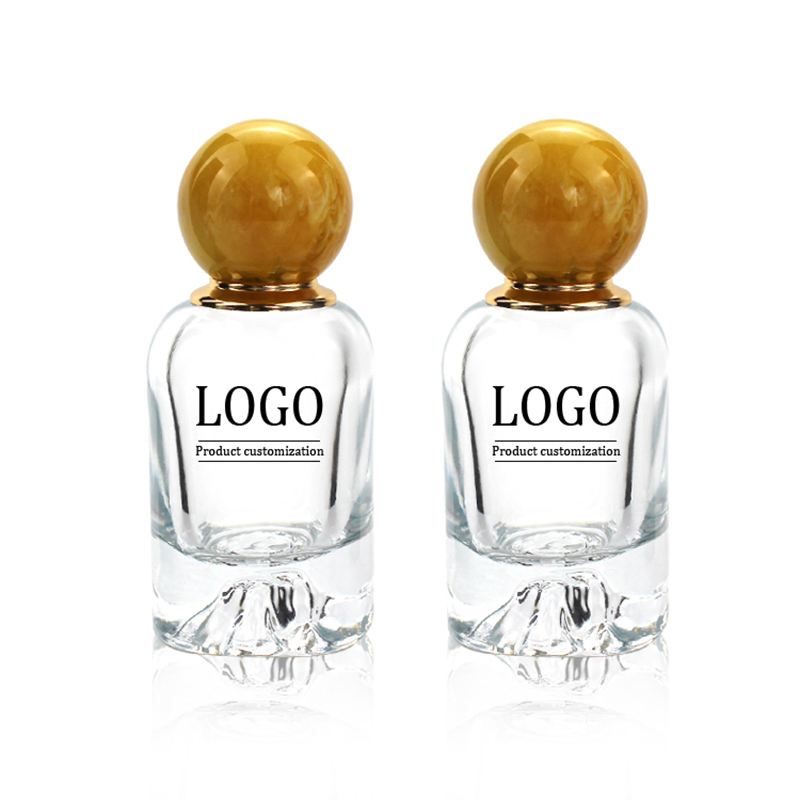 Empty High-End 50ml Transparent Spray Perfume Glass Bottle with Ball Shape Lid