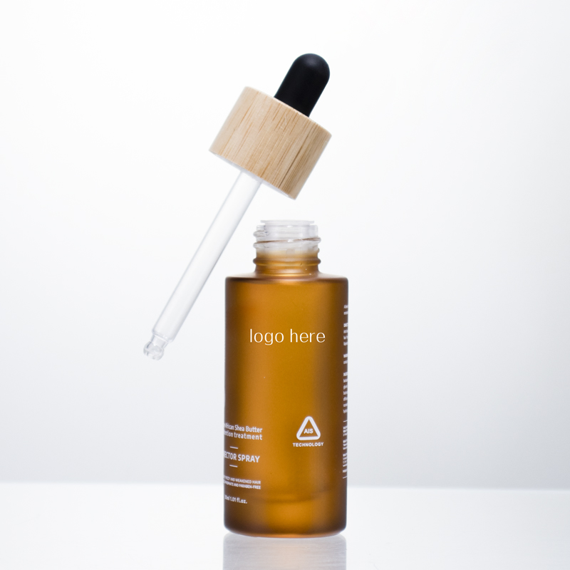 15ml 20ml 30ml 50ml 100ml 120ml Luxury Matte Frosted Amber Cosmetic Body Essential Hair Oil Pump Spray Packaging Bamboo Cap Empty Glass Dropper Serum Bottle