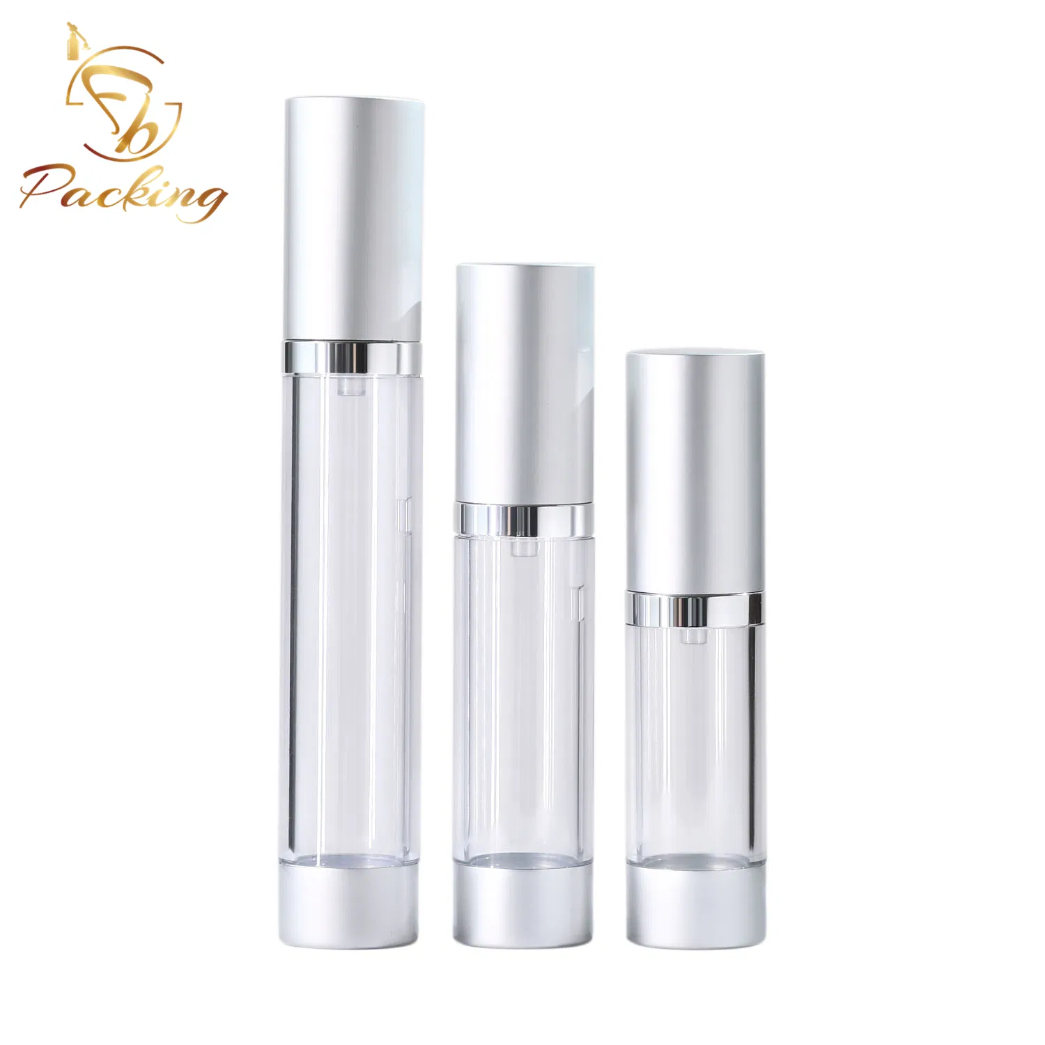 Plastic 5ml - 30ml Cosmetic Cream Airless Pump Bottle with Aluminum Lotion Pump