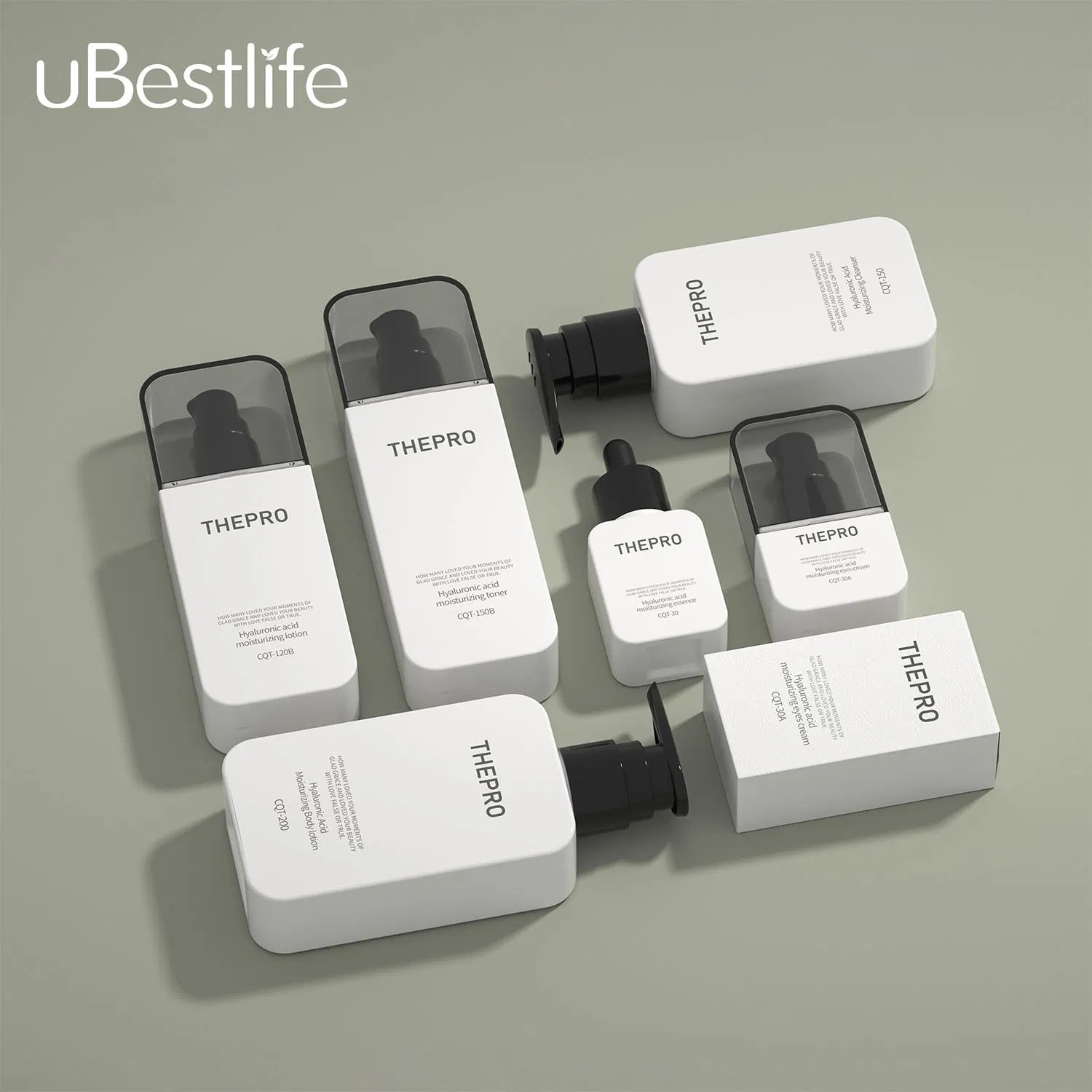 CQT High Quality Square Cosmetic Pump Bottle Lotion Oil Essence Toner