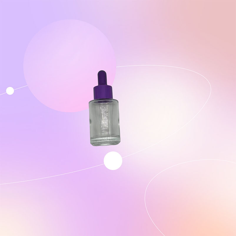 Glamorous Cosmetics 30ml Shiny Glass Essential Oil Dropper Vial with Vibrant Tips