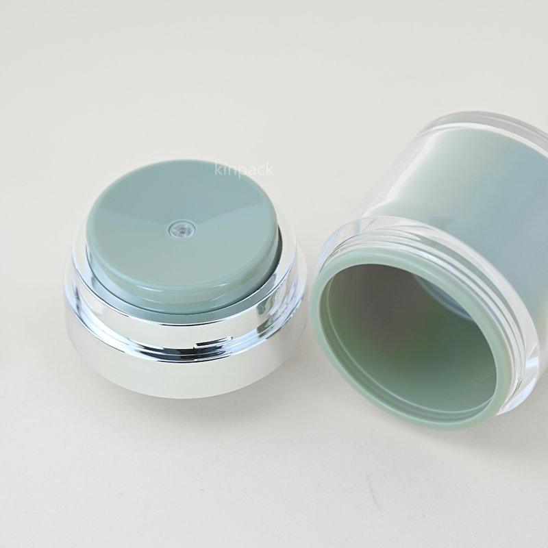 Empty 15g 30g 50g 75g Eye Cream Lotion Container White Acrylic as Powder Jars Double Wall Cosmetic Airless Pump Jar