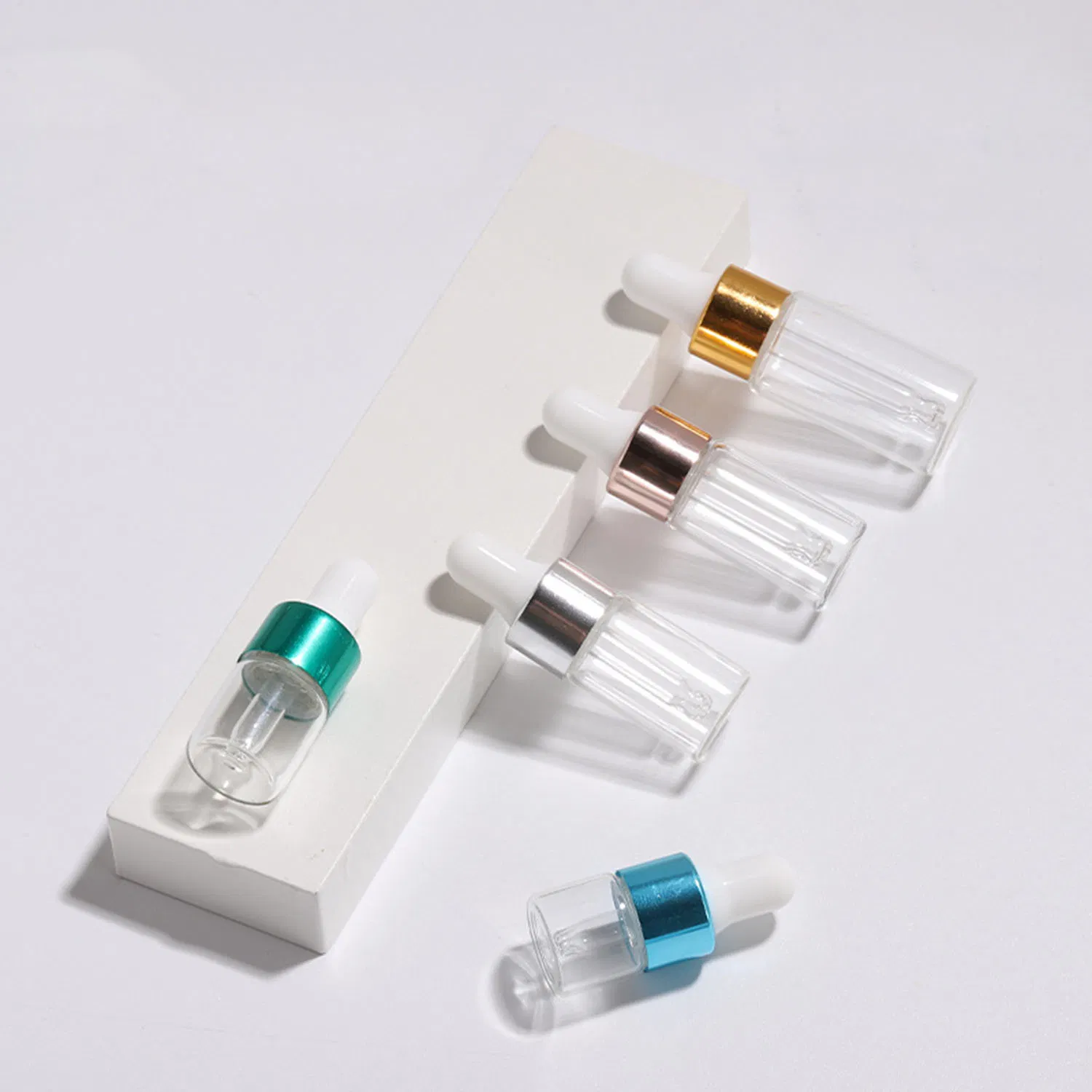 Mini Glass Clear Dropper Bottles Small Glass Sample Containers Perfume Liquid Cosmetic