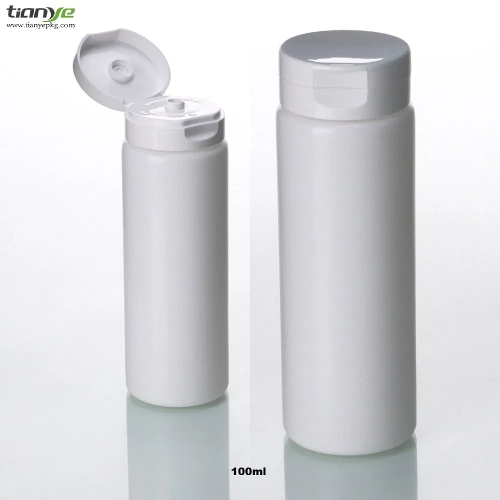 60ml/100ml PP Cylinder cosmetic Packaging Plastic Bottle with Flip Cap for Lotion /Toner /Essence